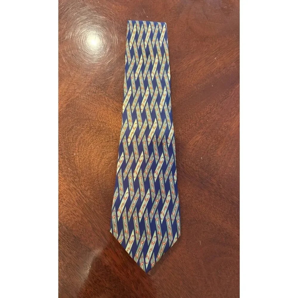 Gucci Silk Horsebit Equestrian Tie Navy Green Orange Made in Italy Luxury NWOT